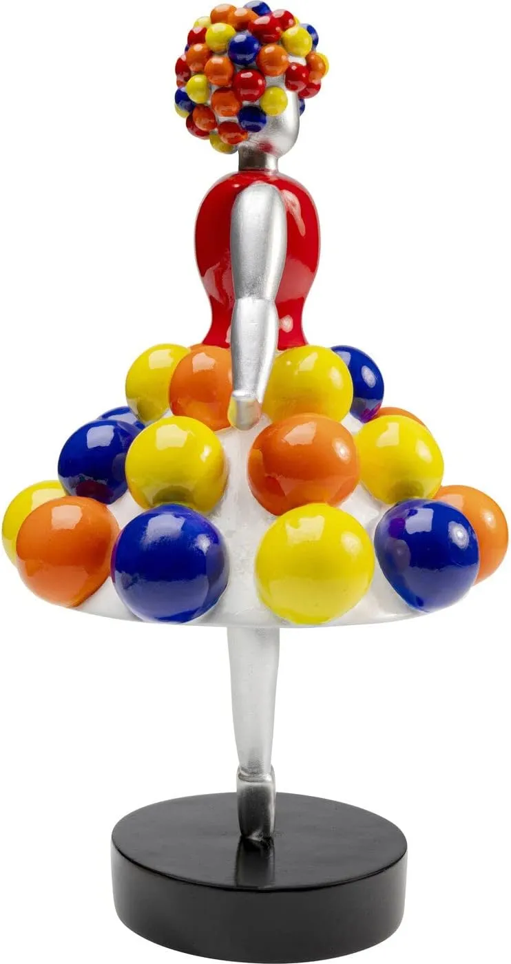 Design Decorative Figure Primaballerina Pom, Multi-Colour, Polyresin, Steel Pole, Handmade, Hand-Painted, 35 x 19 x 19 cm (H x W x D)