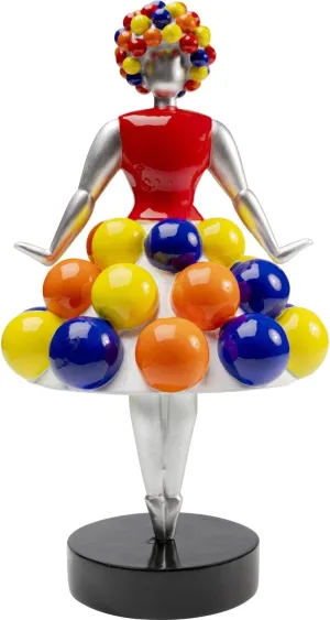 Design Decorative Figure Primaballerina Pom, Multi-Colour, Polyresin, Steel Pole, Handmade, Hand-Painted, 35 x 19 x 19 cm (H x W x D)