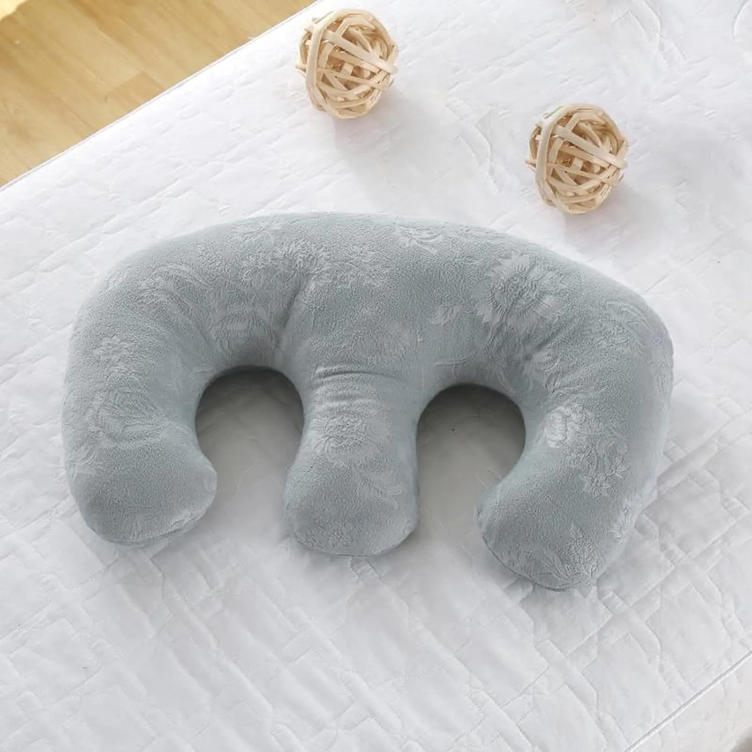 Detachable Chest Soft Pillow Support Pad Pillow Women Bolster for Spa Beauty Salon Massage Table (Grey)