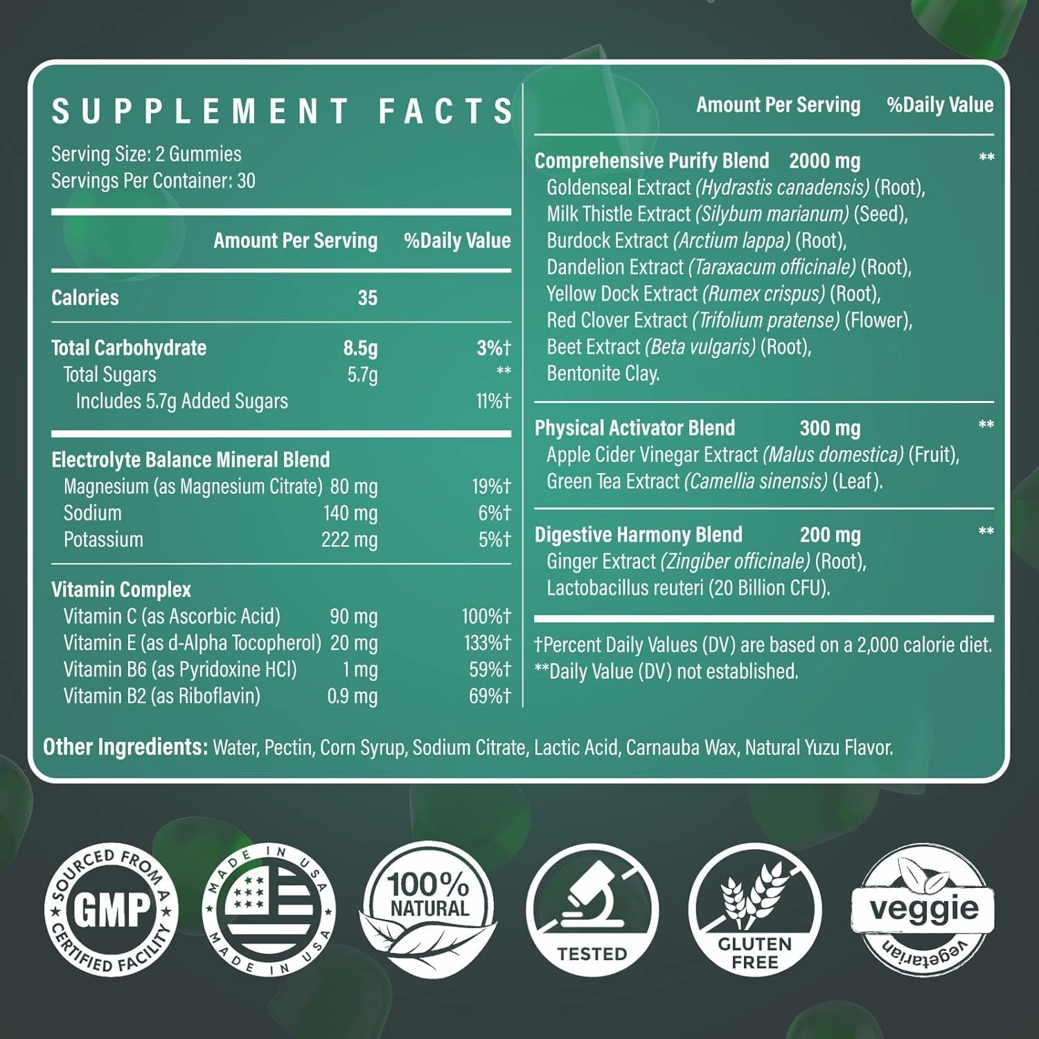 Detox Cleanse Gummies - Liver, Gut, Kidney Cleanse Detox & Repair, Rapid & Effective Full Body Cleanse Best for Women and Men with Milk Thistle - Natural Plant-Based Detox Supplement, 60 Gummies