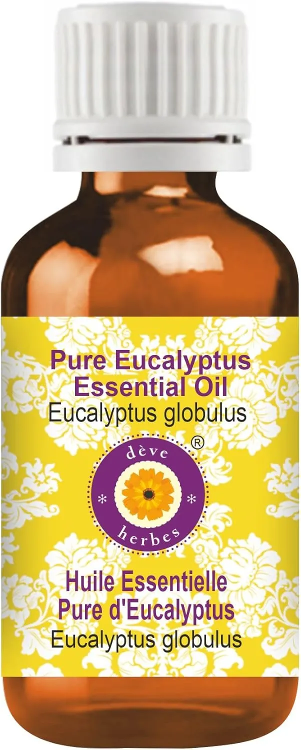 Deve Herbes Pure Eucalyptus Essential Oil (Eucalyptus globulus) Steam Distilled 100ml (3.38 oz)