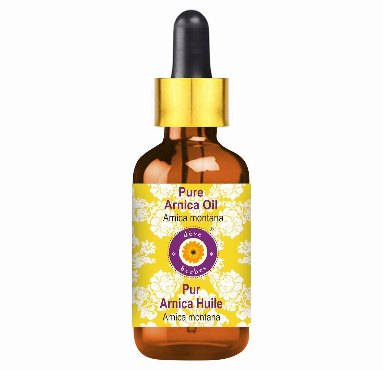 Deve Herbes Arnica Oil (Arnica Montana) with Glass Dropper | Infused | Pure | Non-Sticky | Lightweight | For Facial Care | Men & Women | 100ml (3.38 oz)