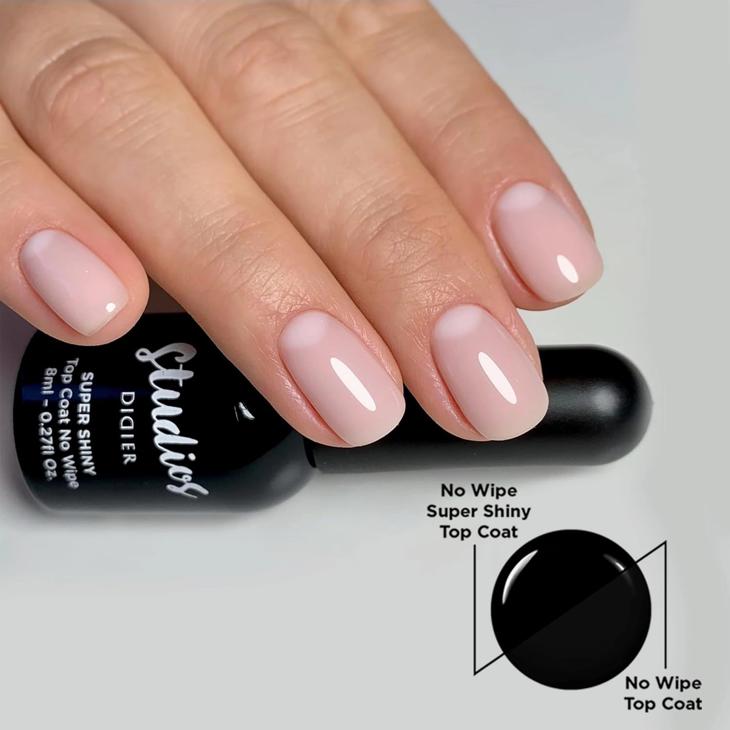 DIDIER LAB - Premium Top Coat Gel Polish Set - Super Shiny - No Wipe - Extra Shine - Smooths Nail Irregularities - Long Lasting