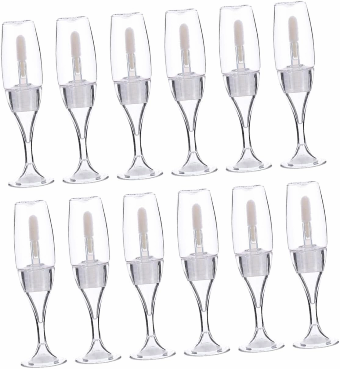 Didiseaon 12pcs Wine Glass Vials Mini Lip Gloss Lip Gloss Balm Tube Empty Lip Gloss Bottle DIY Lip Gloss Tube Eye Cream Container Lip Plumping Balm DIY Makeup Container Tube Plastic