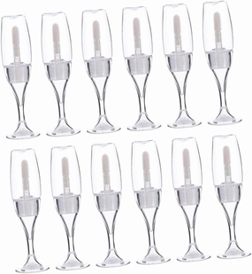 Didiseaon 12pcs Wine Glass Vials Mini Lip Gloss Lip Gloss Balm Tube Empty Lip Gloss Bottle DIY Lip Gloss Tube Eye Cream Container Lip Plumping Balm DIY Makeup Container Tube Plastic