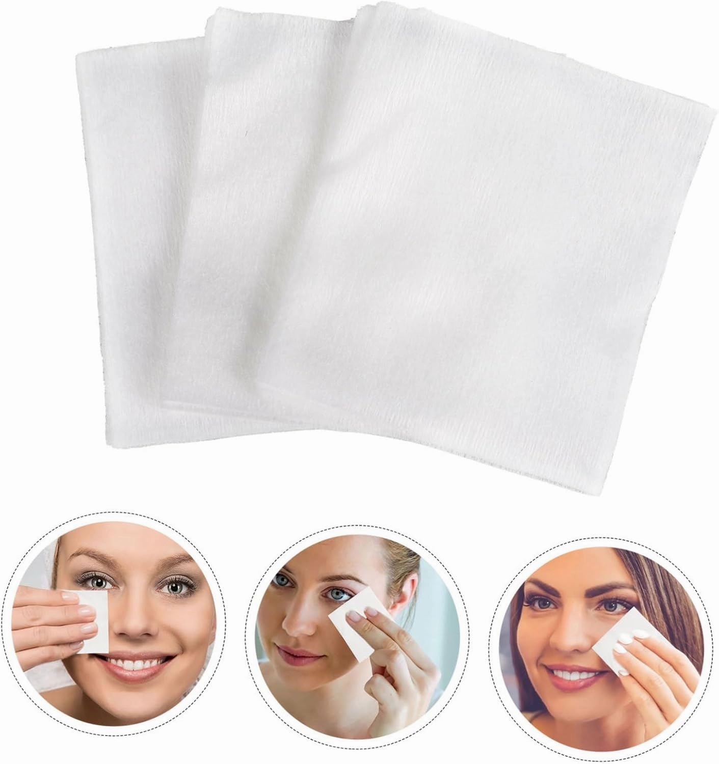 Didiseaon 4sets Facial Cleansing Pads Reusable Makeup Removal Pads Soft Cotton Gentle on Skin for Daily Skincare Routine 200pcs*4