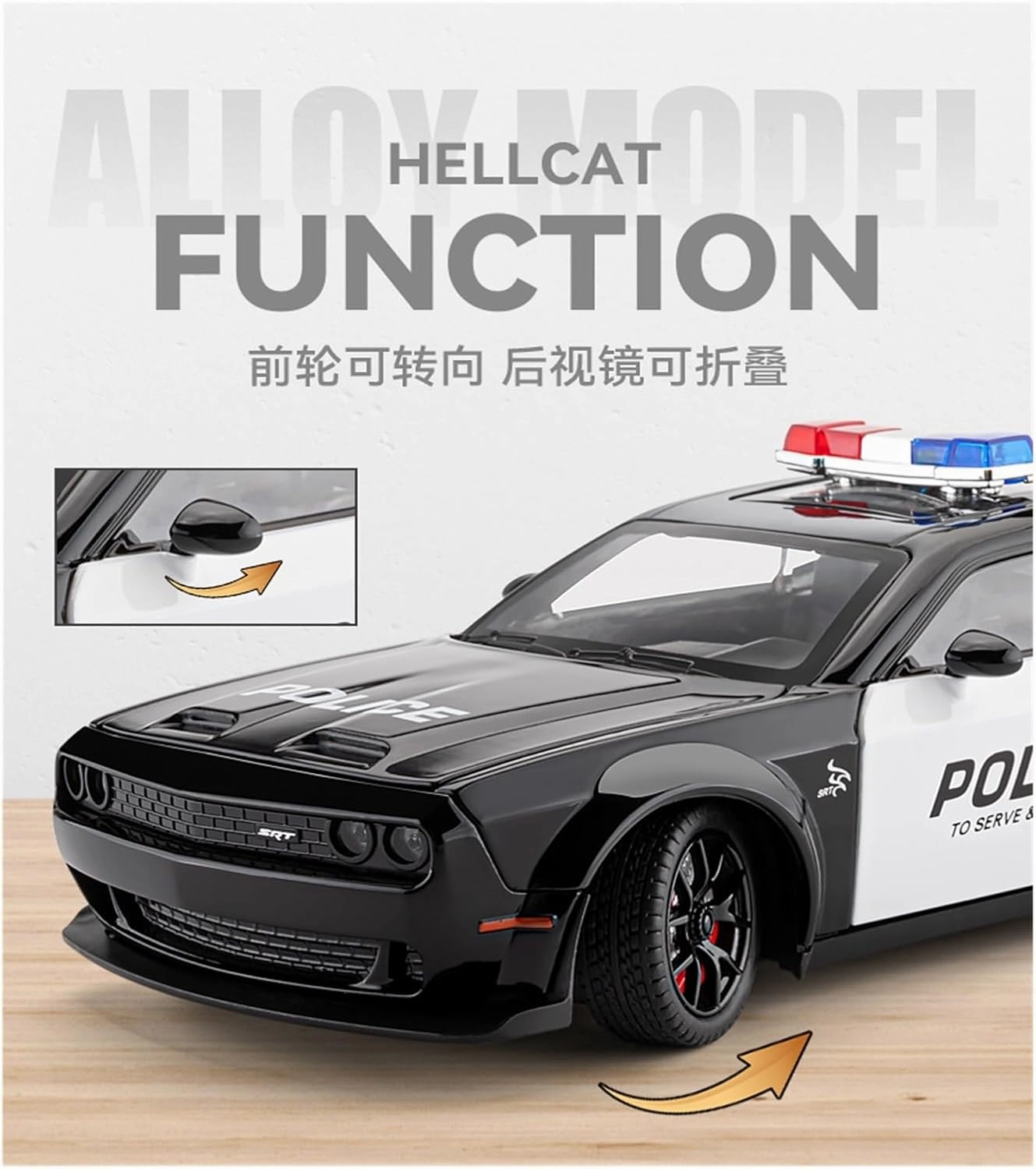Die Casting 1:24 for Dodge Hellcat Challenger Series Alloy Simulation Car Model Sound and Light Pull-Back Miniature Model Collection Presents(1:32 Purple)