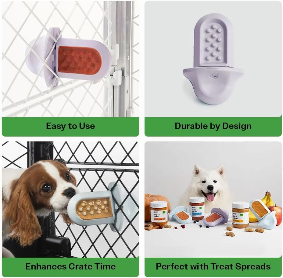 Diggs Groov Crate Training Aid for Puppies - Dog Crate Licking Toy and Puppy Training Aid - Safe, Calming Dog Enrichment Kennel Toy (Lilac)