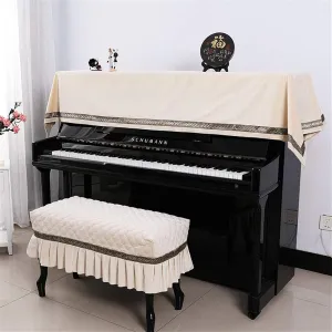 Digital Piano Dust Cover Velvet Breathable Dustproof Piano Cover 2 Piece Set Simple 90x200cm Universal for Universal Piano (Color: B, Size: S)
