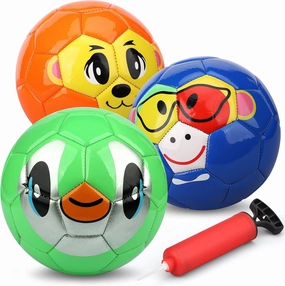 Dilabnba 3PCS Mini Soccer Balls, Soft and Safe Football Toys for Kids Toddlers, Indoor Outdoor Sport Colorful Ball Set Gifts for Girls Boys (Blue Green Orange)