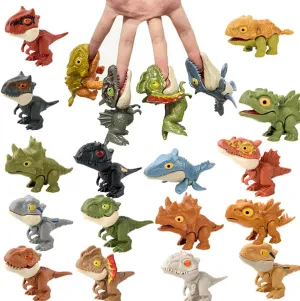 Dinosaur Finger Puppets Set - Mini T-Rex Action Figures with Biting Feature, Perfect for Kids' Parties, Cake Toppers, Office & Home Decor