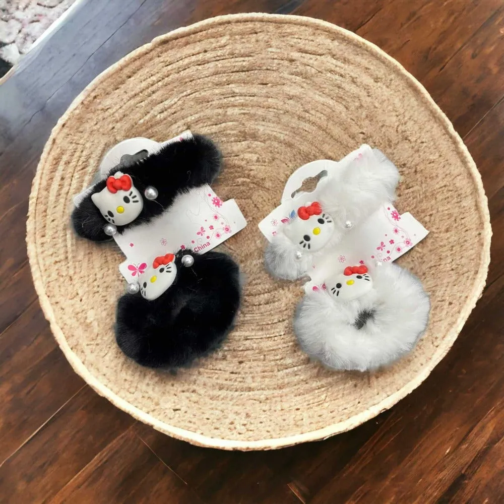 Disney Fluffy Hair Tie-Pin set S-0