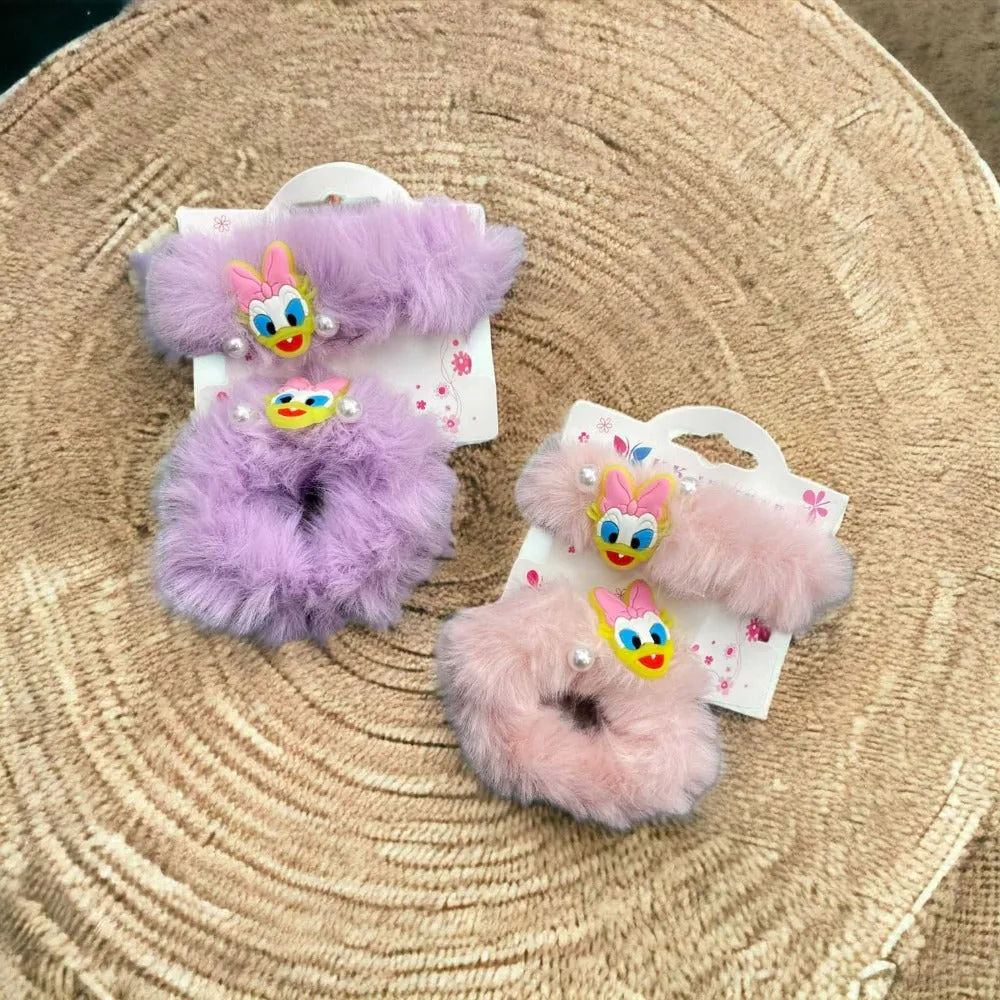 Disney Fluffy Hair Tie-Pin set S-0