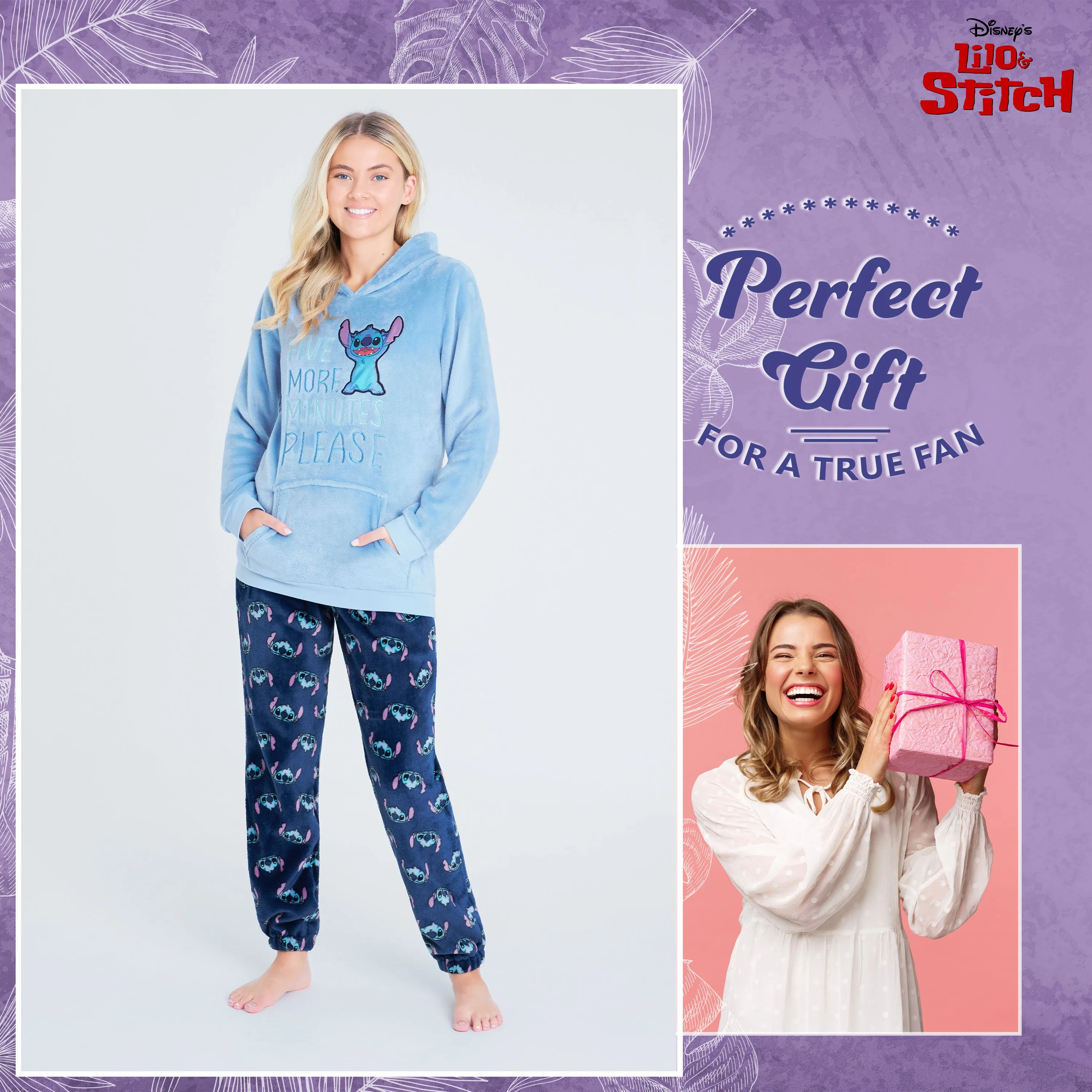 Disney Pyjamas for Women, Fluffy Ladies Fleece Eeyore  Pyjamas