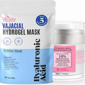 Divine Derriere THE Intimate Duo - Save 15% on Hydrogel Mask with Hyaluronic Acid and Intimate Area Dark Spot Corrector Gel – A Complete Post-Wax Care Premium Modeling Mask Kit