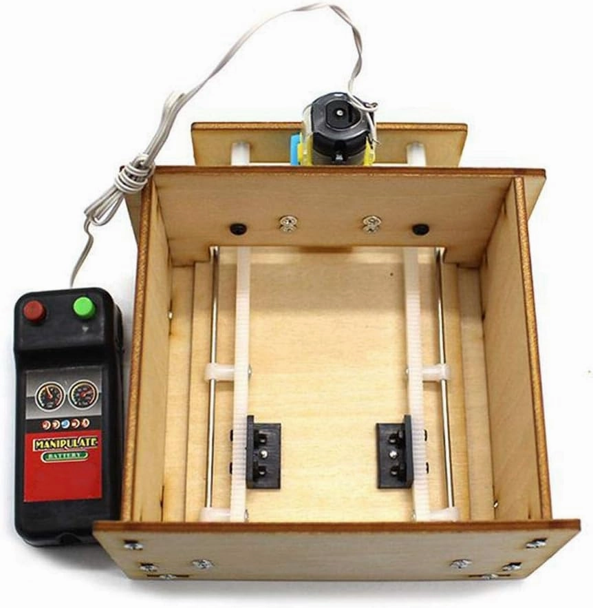 DIY Wooden Building Set DIY Wooden Door Toys Lifting Self Made House Garage Model Electric Door Kit Technological Toy