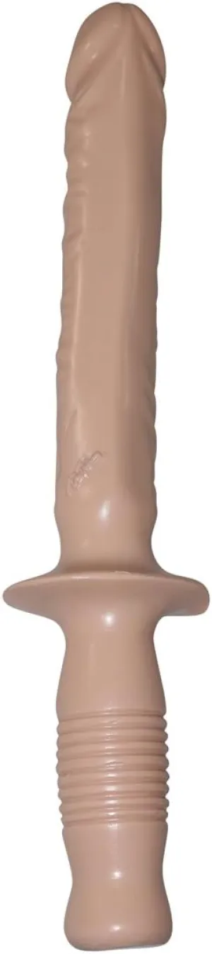 Doc Johnson Classic - The Manhandler - 14.5 Inch - 9.5 Inch Usable Length - Dildo with Handle - White