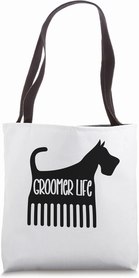 Dog groomer grooming pet puppy comb shears clippers groom Tote Bag