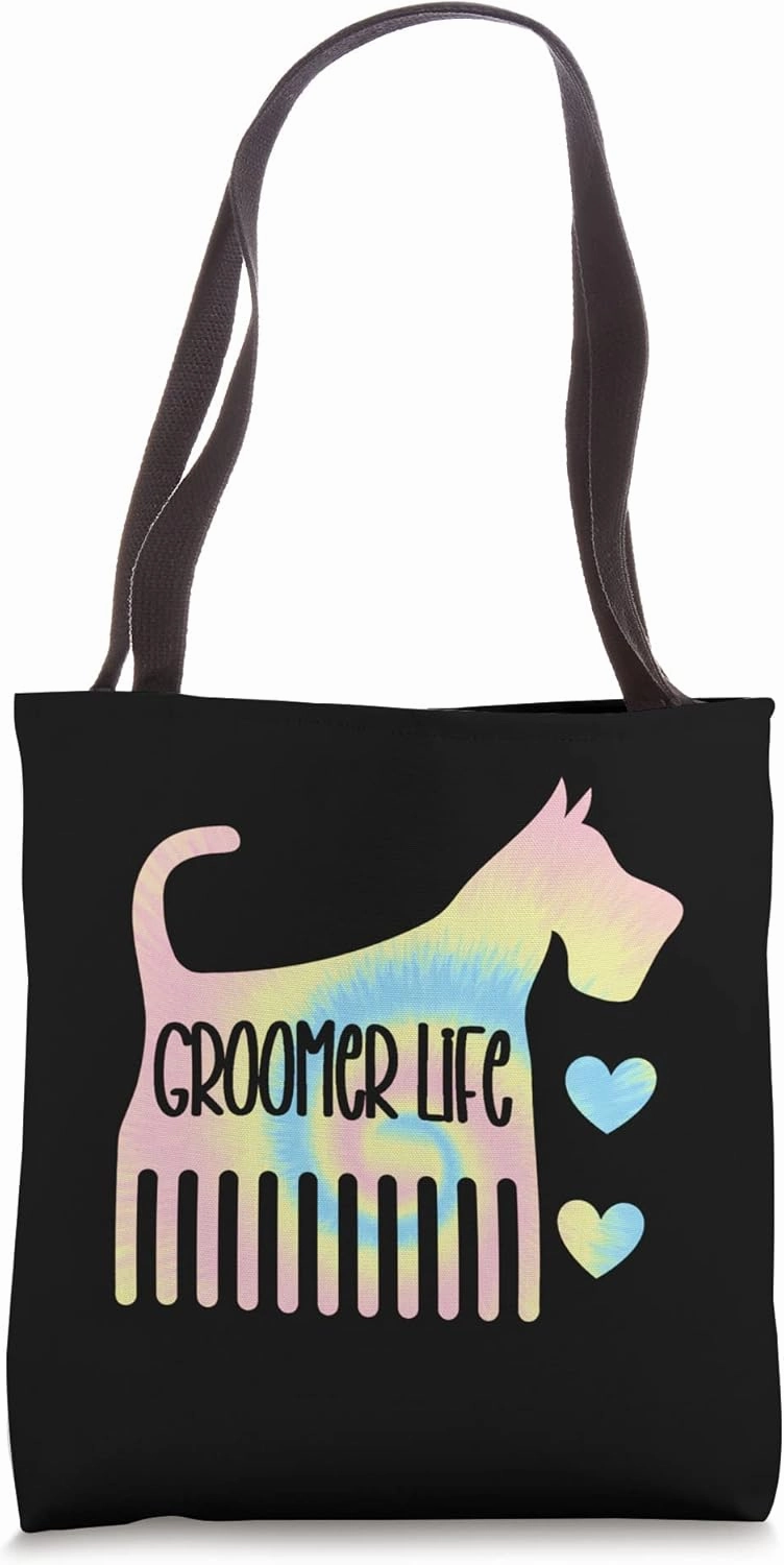 Dog groomer grooming pet puppy comb shears clippers groom Tote Bag