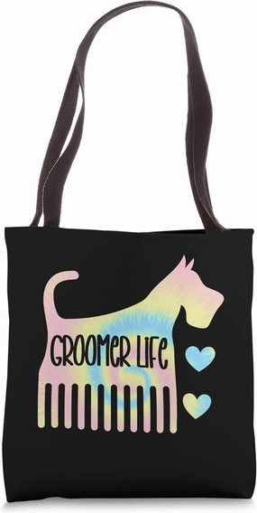 Dog groomer grooming pet puppy comb shears clippers groom Tote Bag