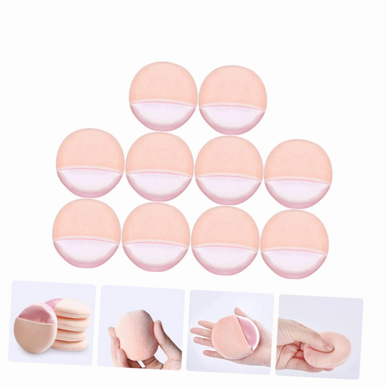 DOITOOL 40pcs Soft Powder Makeup Applicators for Foundation Rounded Puff for Blusher Highlighter Portable and Washable Cosmetic Tool