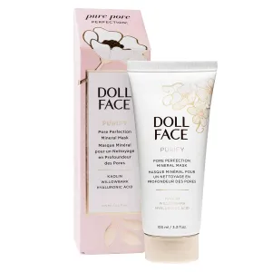 DOLL FACE Skin Care Face Mask | Pore Perfecting Mineral Facial Mask | Detox & Cleanse with Kaolin Clay, Willow Bark and Hyaluronic Acid | 3.3fl oz