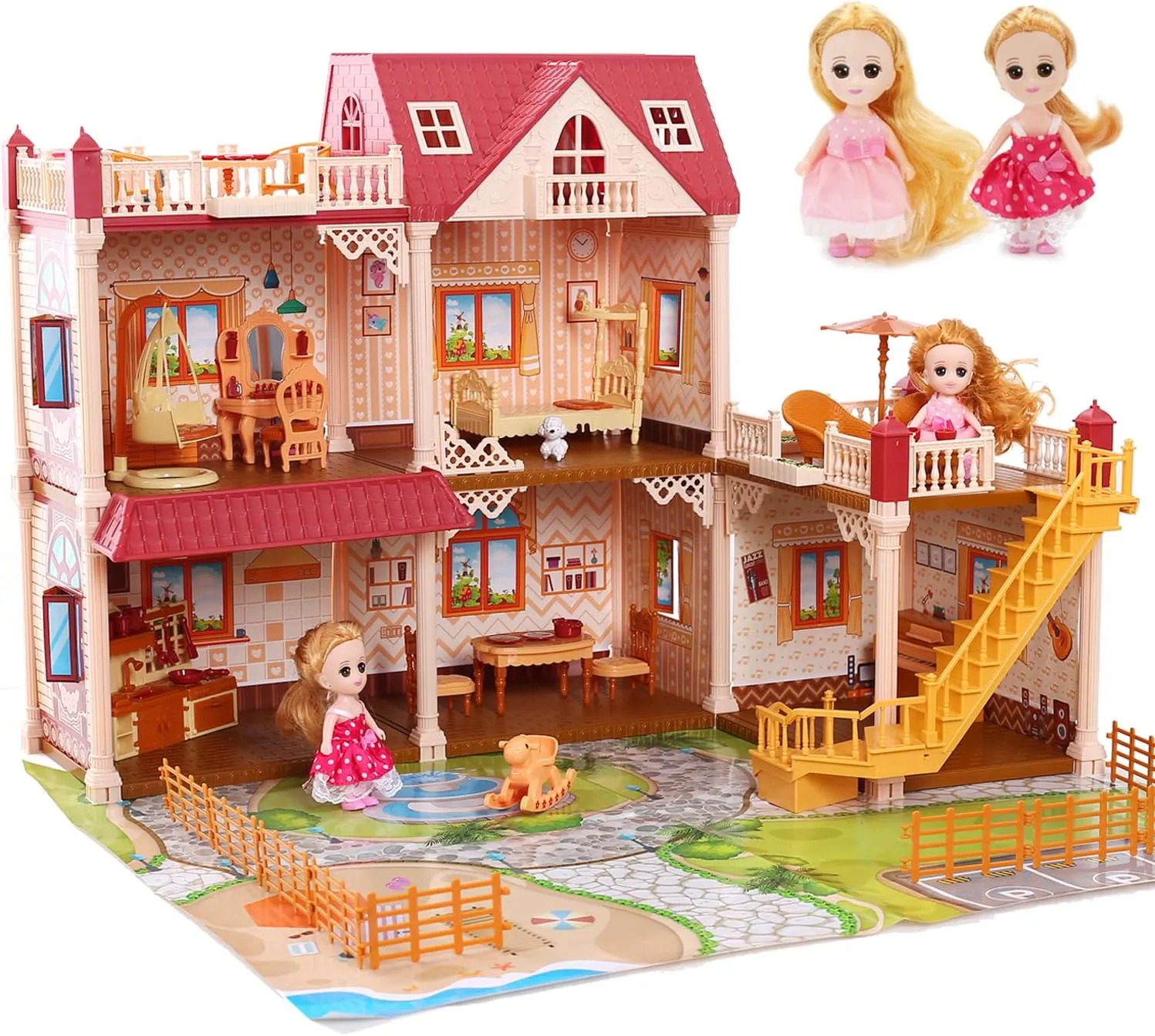 Doll House Dollhouse with Light, Dream Gift for Girls