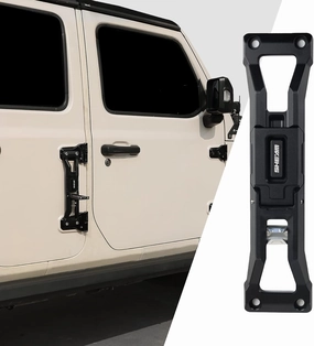 Door Hinge Step Folding Foot Pedal Compatible with 2007-2023 Jeep Wrangler JK JL JLU Gladiator JT【Except 2021 Gladiator】 Heavy Aluminum Alloy Easy to Roof with Bottle Opener No Drilling-1 PCS