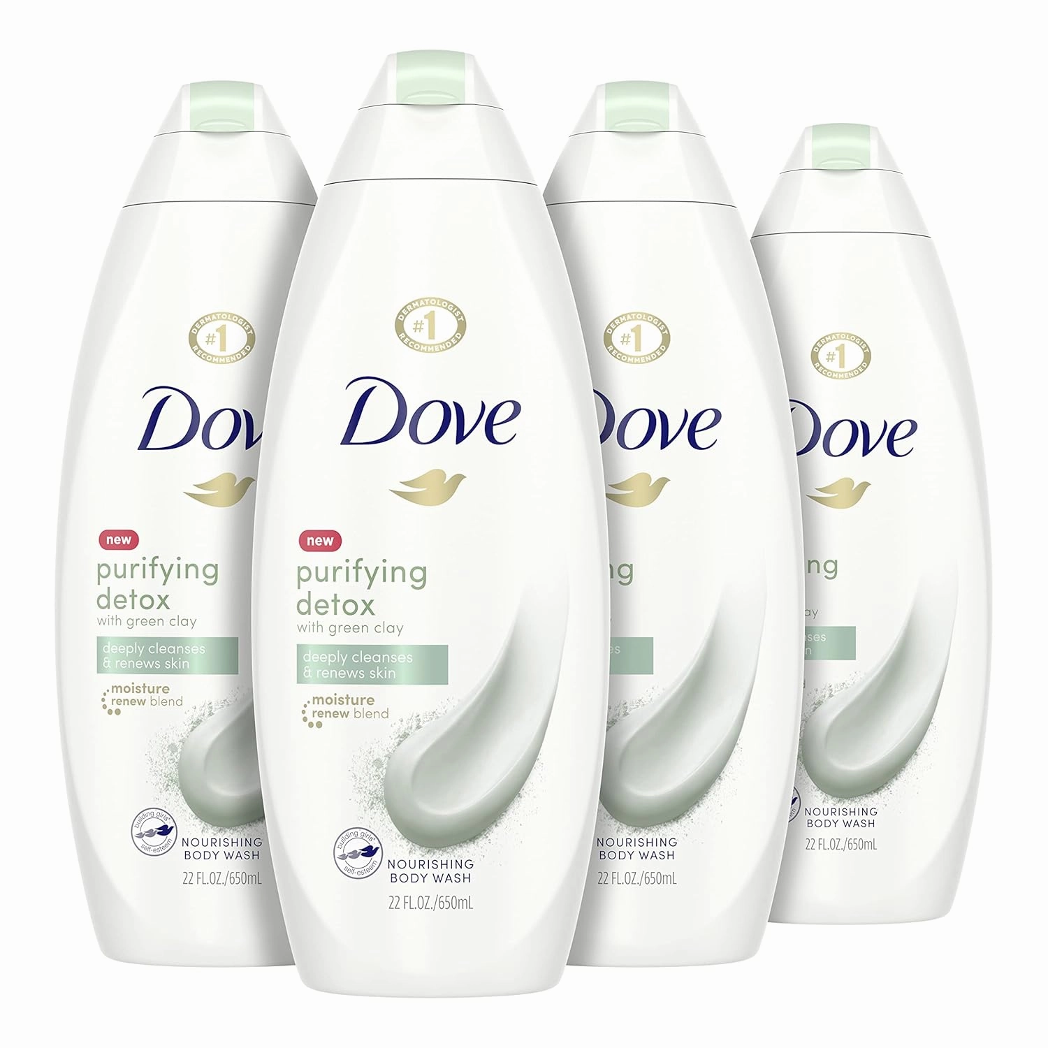 Dove Body Wash For Soft Skin Purifying Detox Cleanser That Effectively Washes Away Bacteria While Nourishing Your Skin 22 oz 4 count