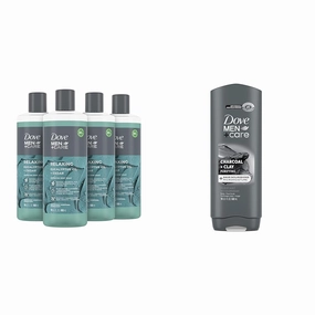 DOVE MEN   CARE Body Wash for a refreshing shower experience Eucalyptus Cedar Body Wash & Elements Body Wash Charcoal   Clay, Effectively Washes Away Bacteria While Nourishing Your Skin