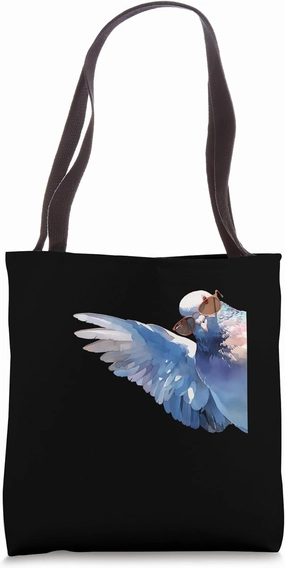 Dove With Sunglasses Waving From Side Nature Birdwatching Tote Bag