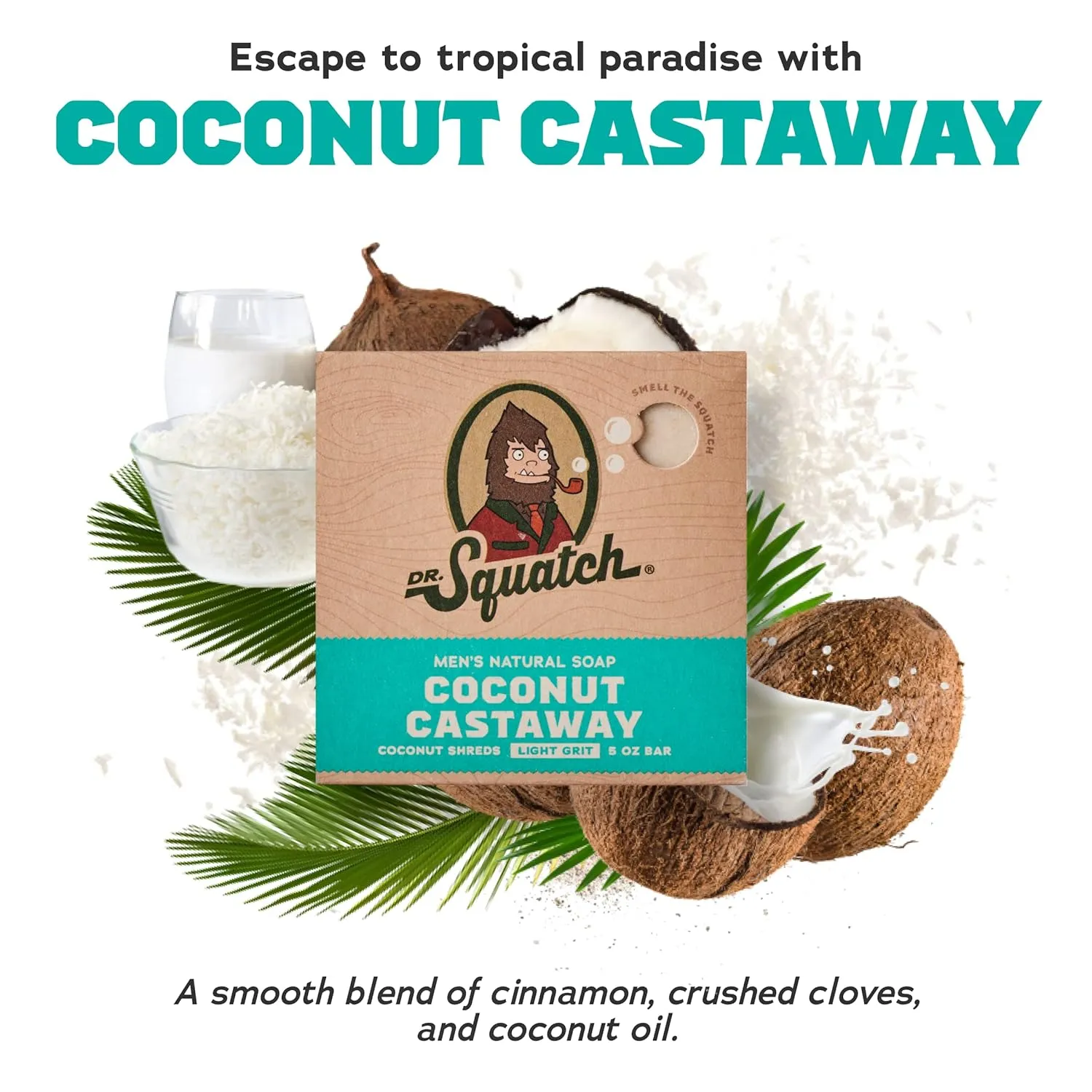 Dr. Squatch Natural Bar Soap for Men - Cold Process Soap with No Harsh Chemicals - Coconut Castaway, Fresh Falls & Cool Aloe (5 oz, 3-Pack)