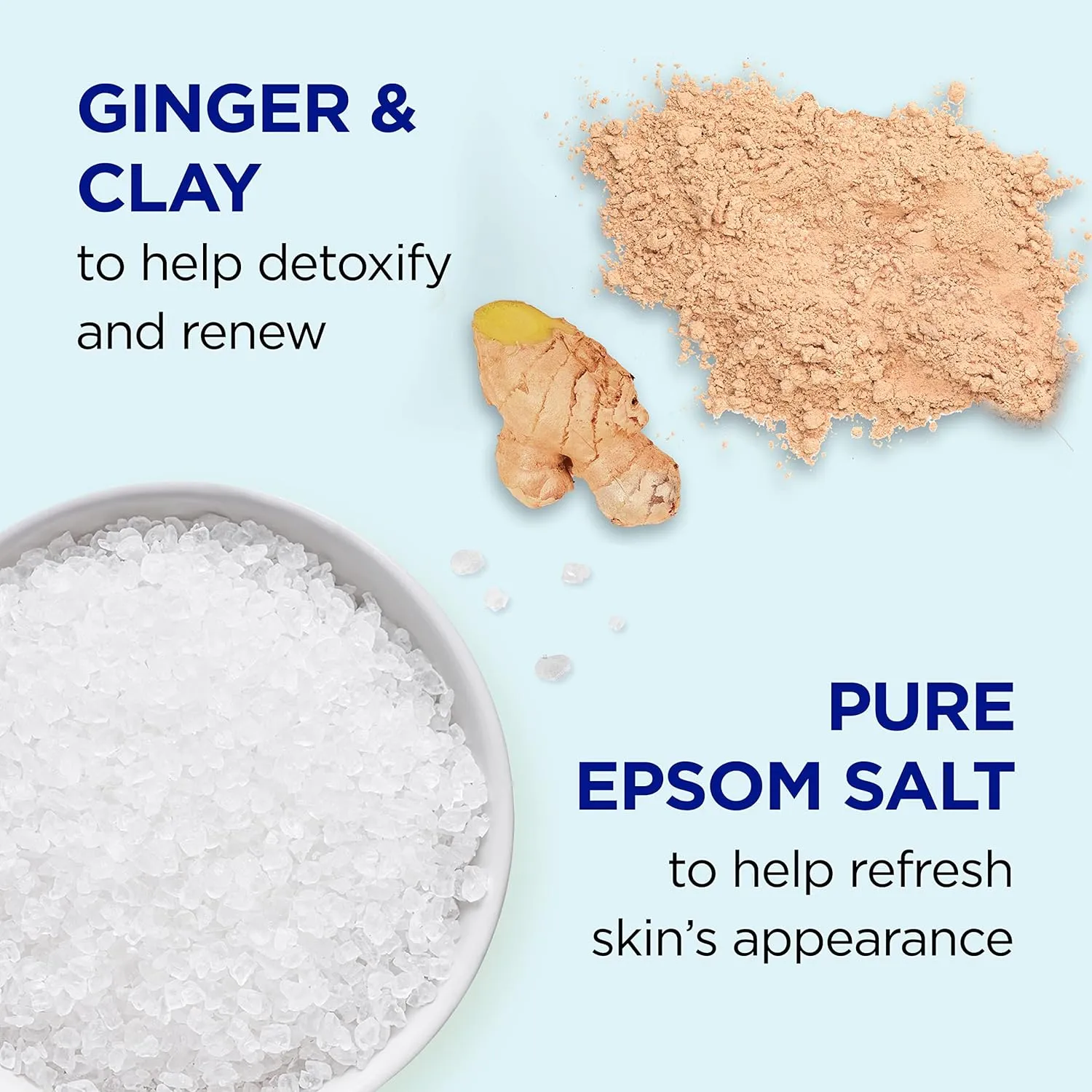 Dr Teal's Epsom Salt Soaking Solution, Detoxify & Energize, Ginger & Clay, 3lbs (Packaging May Vary)