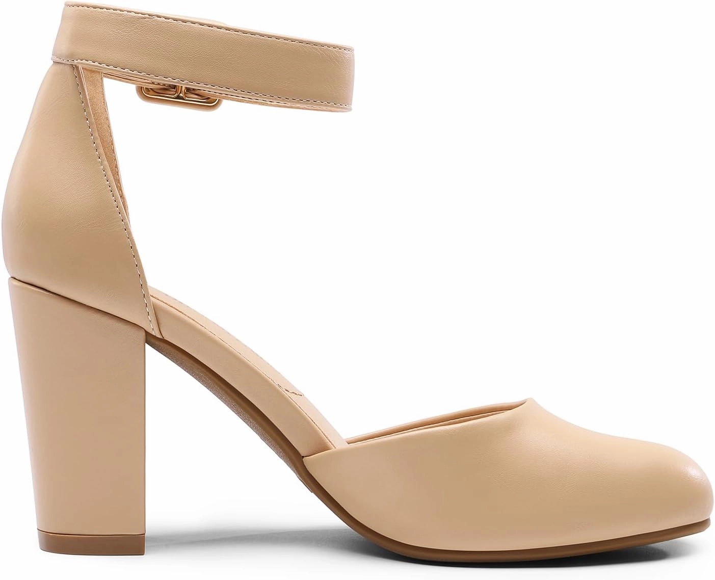 DREAM PAIRS Women's High Heel Ankle Strap Closed Toe Chunky Wedding Pumps Shoes