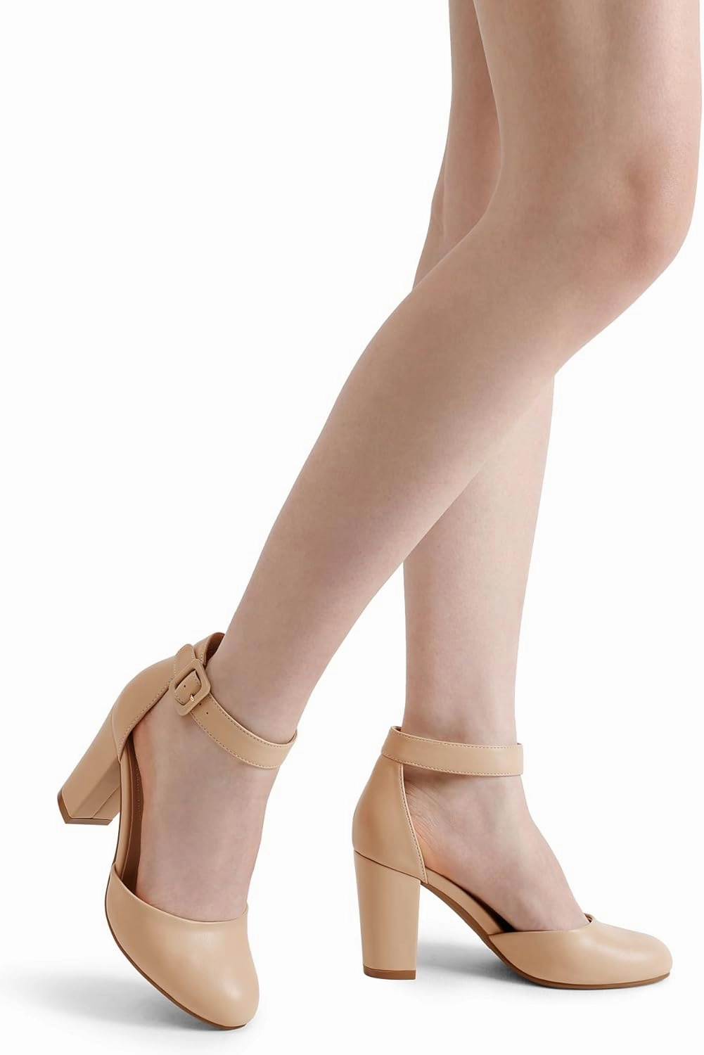 DREAM PAIRS Women's High Heel Ankle Strap Closed Toe Chunky Wedding Pumps Shoes
