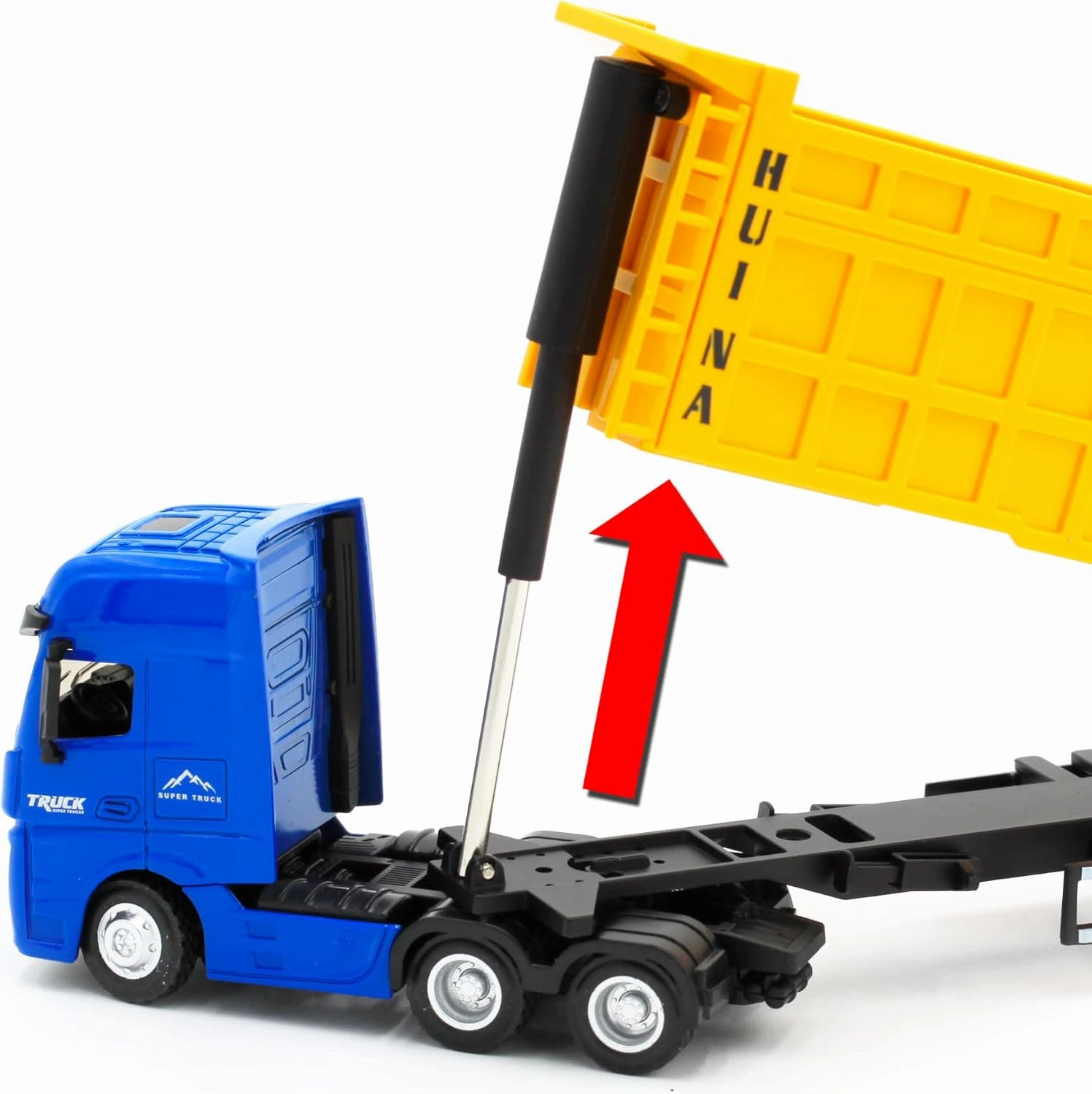 Dump Trailer Truck Vehicles Toys,1:50 Scale Dump Truck with Trailer, Toy Trucks for Kids