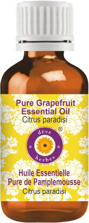 dève herbes Grapefruit Essential Oil (Citrus paradisi) Pure | Non-Sticky | Non-Greasy | Lightweight | Men & Women | All Skin Types | Steam Distilled 100ml (3.38 oz)