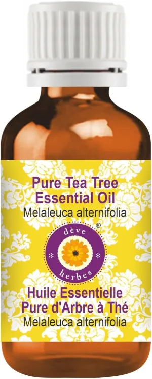 dève herbes Tea Tree Essential Oil (Melaleuca alternifolia) Pure | Non-Sticky | Non-Greasy | Lightweight | Men & Women | All Skin Types | Steam Distilled 100ml (3.38 oz)
