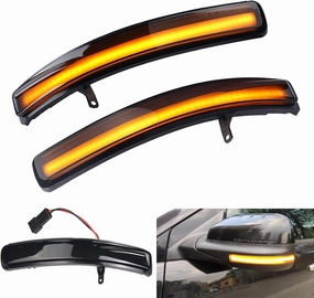 Dynamic Sequential Side Mirror Turn Signal Light Smoked Lens Compatible with Ford Explorer 2011-2019 Driver & Passenger Side Pair LED Indicator Lamps, Replaces# BB5Z-13B374-A,BB5Z13B374A