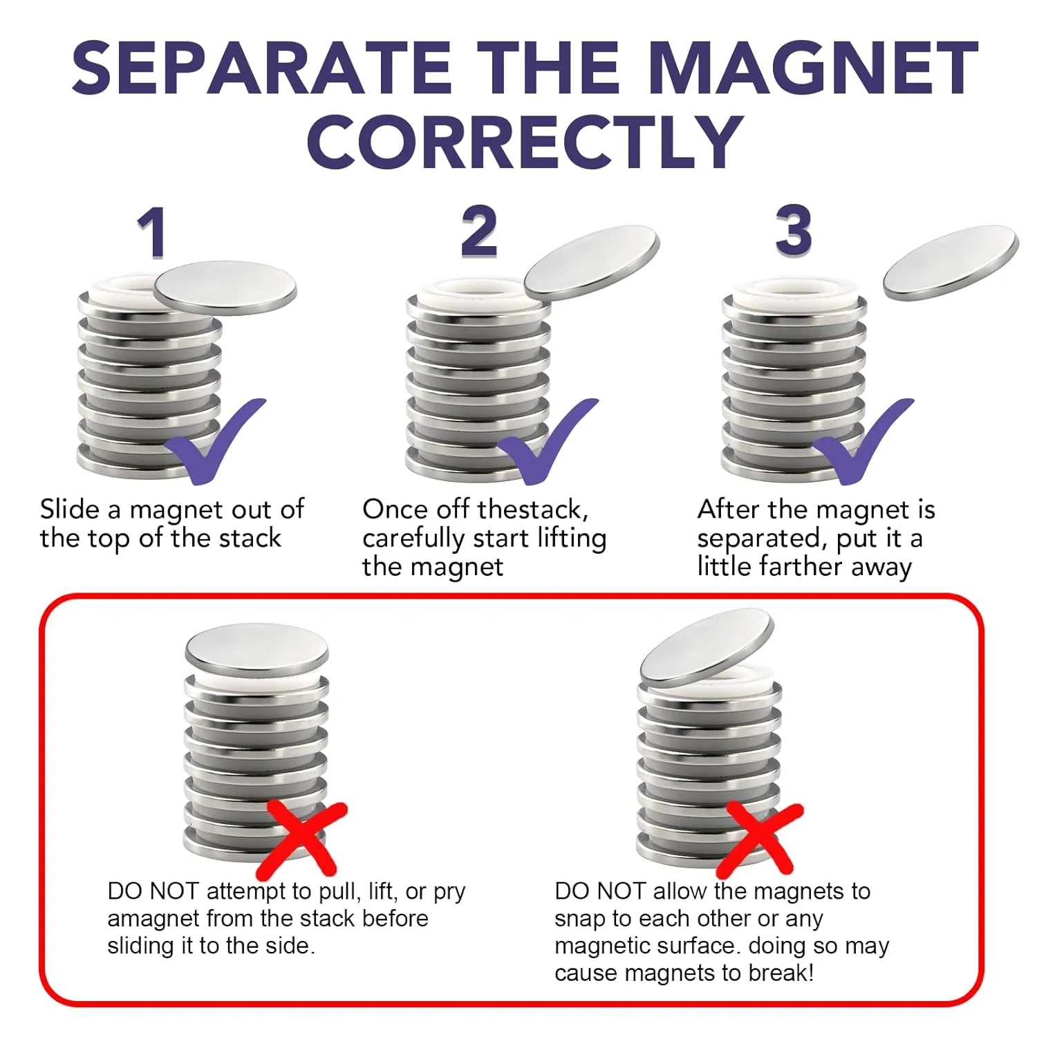 E BAVITE Super Strong Neodymium Disc Magnets with Double-Sided Adhesive - 50 Pack Rare Earth Magnets for Fridge, DIY Building, Scientific Craft, and Office Use - 1.26 inch D x 1/8 inch