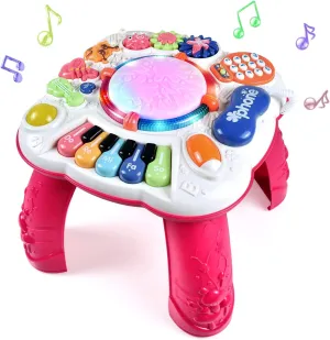 Early Development Baby Toys 6 to 12 Months,Activity Music Toys for Toddlers 11.8×11.8×12.2 Inches (Red)