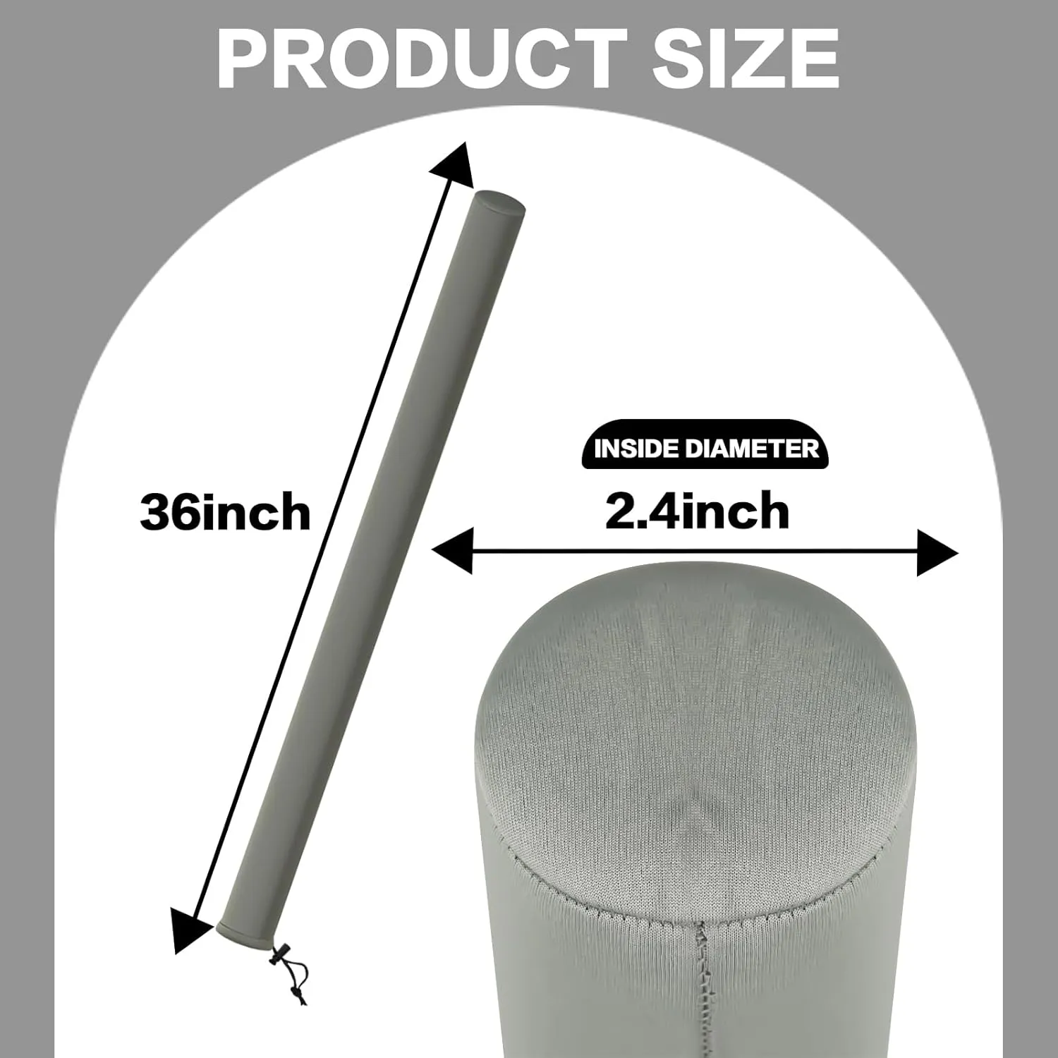 Ecmln 2Pcs Boat Trailer Guide Pole Cover, Grey Neoprene Boat Trailer Guide Pole Pad Heavy Duty Proof Canvas Trailer Guide Poles Cover Suitable for Jet Ski Boat Sailboat Trailer