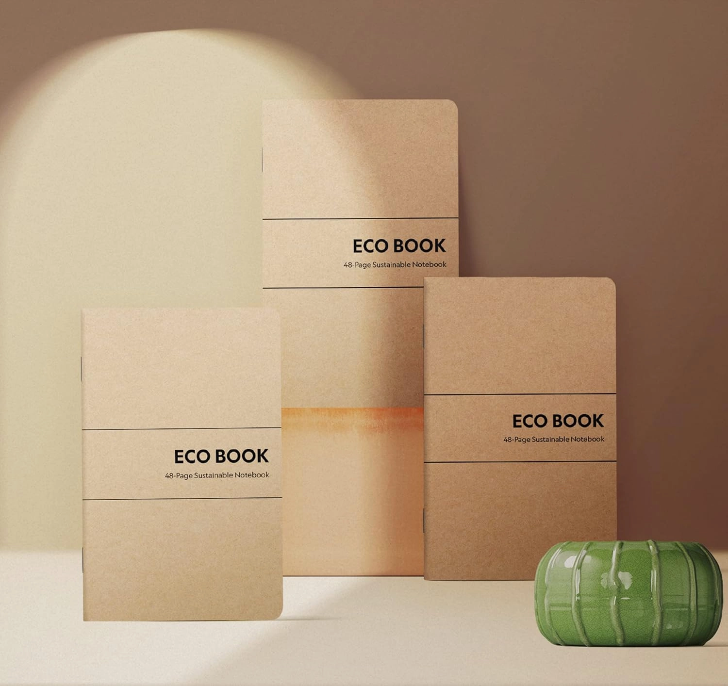 Eco Books Small Pocket Notebook Pack – 3.5 x 5.5 In., 48Page Lined Paper Mini Notebooks Made with FSCCertified Recycled Paper – 80# Kraft Paper Cover, 60# Interior Pages – Kraft Paper Notebooks by
