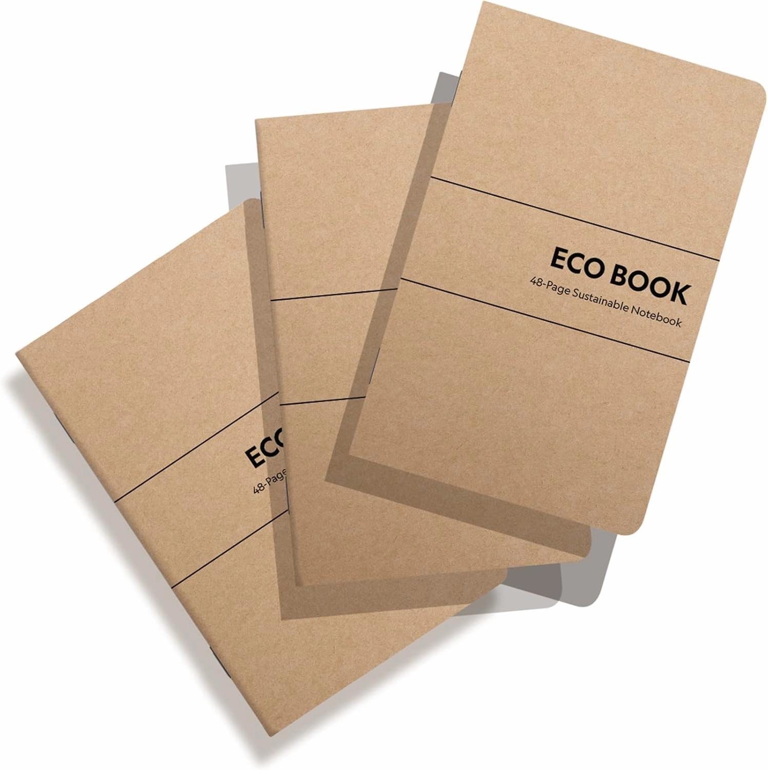 Eco Books Small Pocket Notebook Pack – 3.5 x 5.5 In., 48Page Lined Paper Mini Notebooks Made with FSCCertified Recycled Paper – 80# Kraft Paper Cover, 60# Interior Pages – Kraft Paper Notebooks by