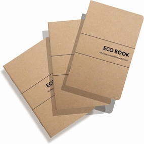 Eco Books Small Pocket Notebook Pack – 3.5 x 5.5 In., 48Page Lined Paper Mini Notebooks Made with FSCCertified Recycled Paper – 80# Kraft Paper Cover, 60# Interior Pages – Kraft Paper Notebooks by