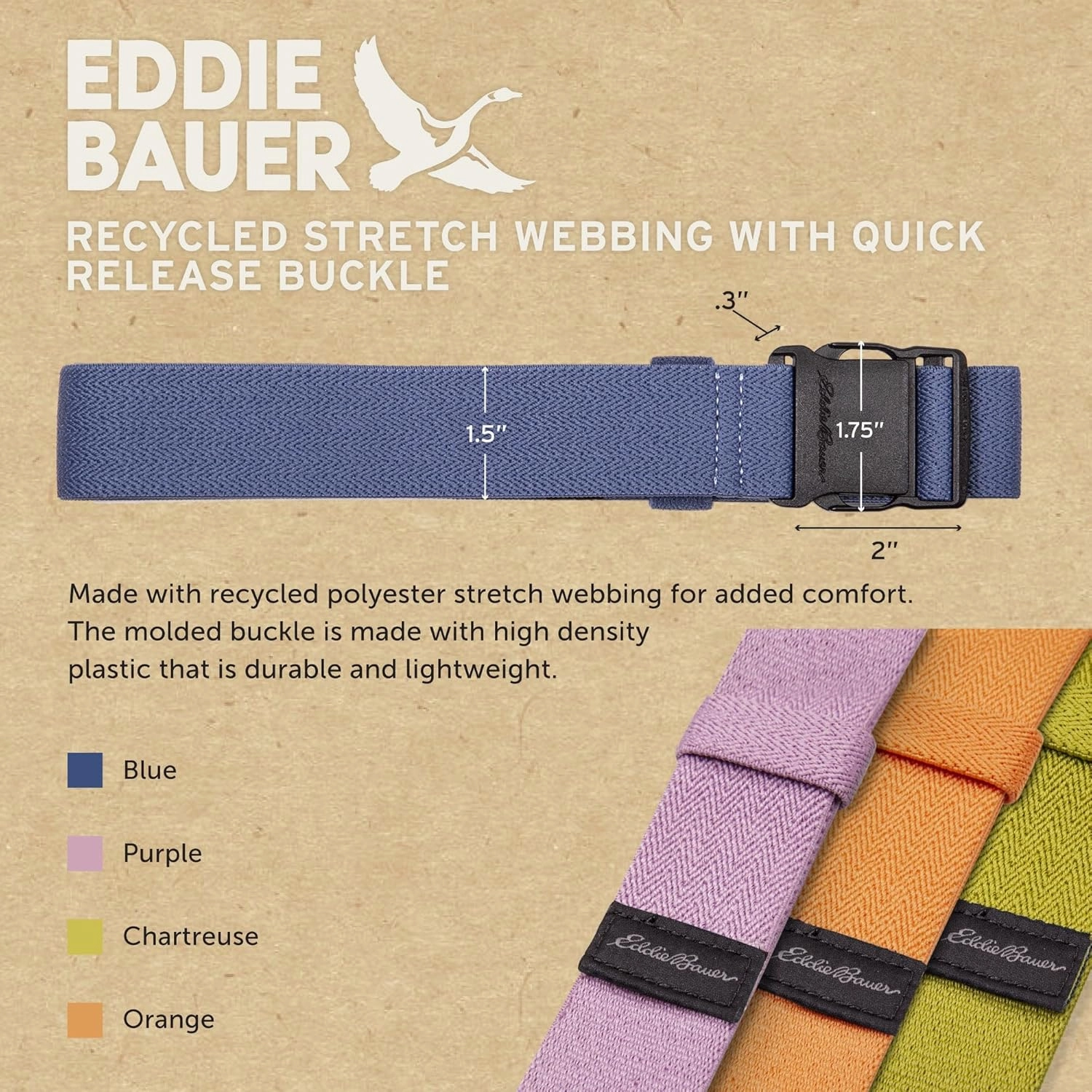 Eddie Bauer Women's Active Stretch Webbing Belts
