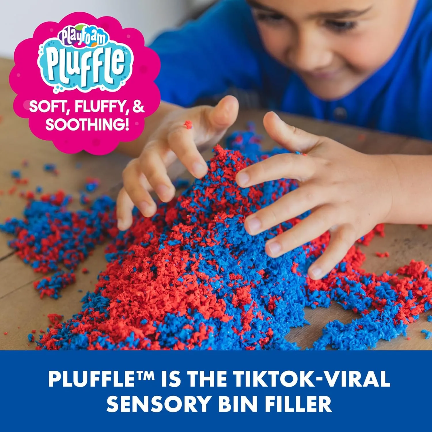 Educational Insights Pluffle® 4-Pack - Sensory Bin Foam Set, No Mess Alternative to Sand Toys & Slime for Toddlers, Fun Sensory Table Filler for Home or Classroom, Gift for Kids Ages 3 