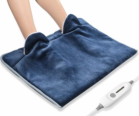 Electric Heated Foot Warmer Soft Flannel Foot Heater with 2h Auto Off & 3 Heat Levels Full Body Use Heating Pad for Feet, Abdomen, Cramps, Pain Relief Pocket Design 16" x 22"