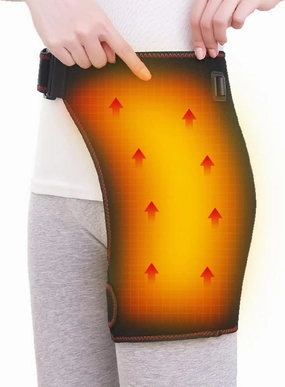 Electric Heated Hip Wrap, Heating Thigh Brace Therapy Heated Hip Support for Bursitis, Hamstring, Arthritis, Bursitis, Injuries, Nerve Pain Relief, 3 Temperature Settings & Timer