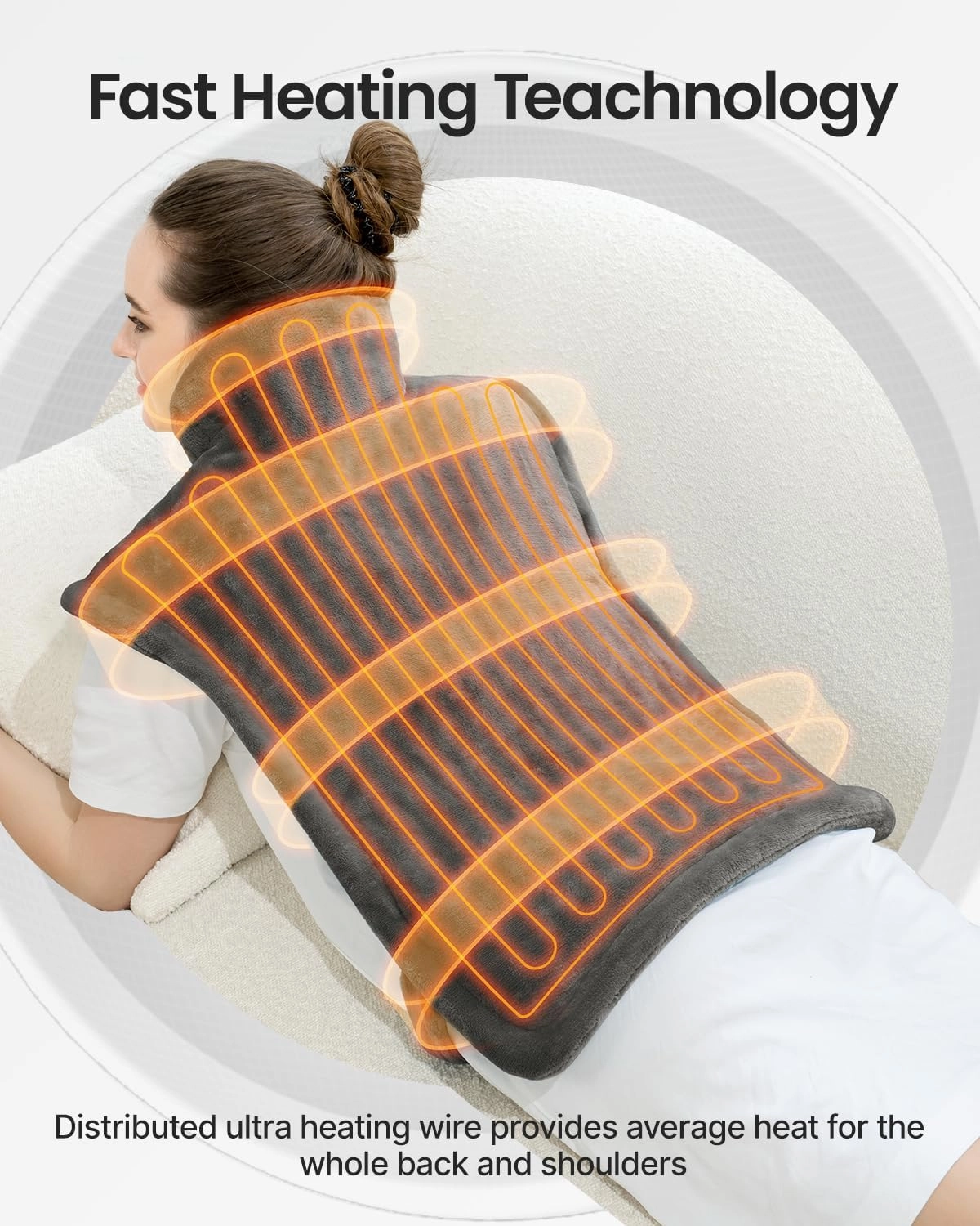 Electric Heating Pad for Back Pain Relief, RENPHO Fathers Day Dad Gifts, Birthday Gifts for Women Men Mom, FSA HSA Eligible, Heat Pad for Neck and Shoulders, Fast Heating, 24"x33", ETL Certified